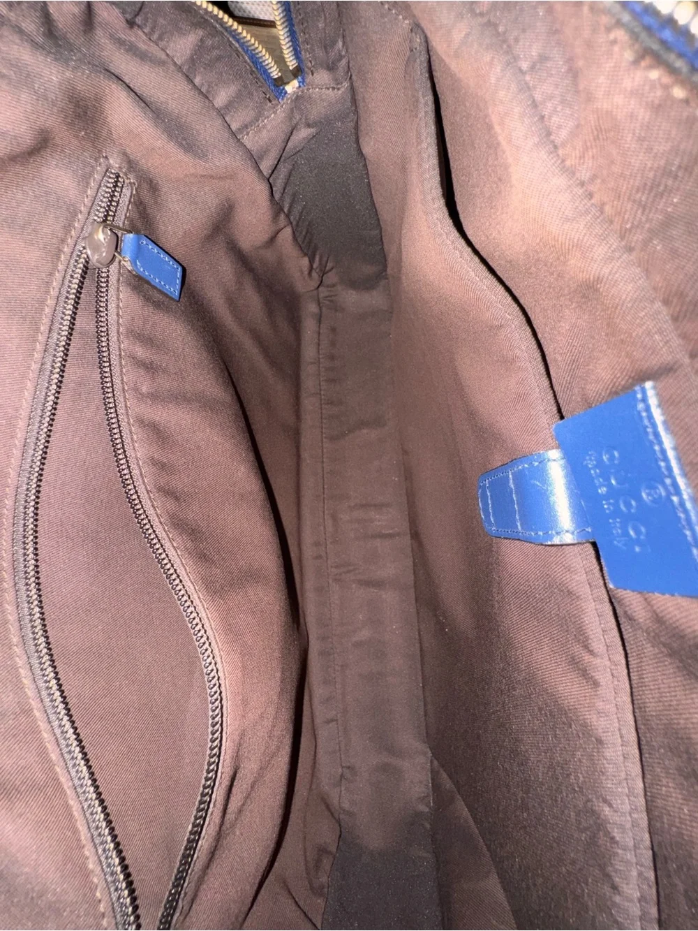 Gucci Blue Embossed Leather Briefcase